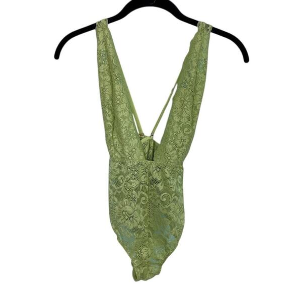 HAH Women's Comin in HAHt Lace Bodysuit Size Small Sage My Name Lingerie - Picture 3 of 6